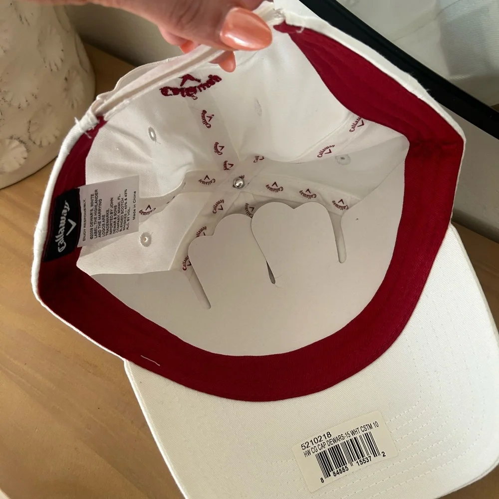 ⭐️ NEW Callaway Dewards Scotch Whiskey White and Red Logo Golf Cap Hat